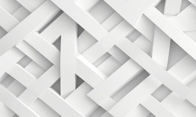 3D Wallpaper of decorative origami mosaic - geometric knot of white color. High quality seamless realistic texture, Generative AI