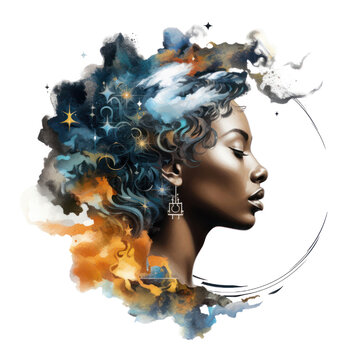 recommend clip art: colorful vivid expressive Abstract painting of a black woman. clipart png woman. black woman art. abstract portrait of a beautiful black woman.