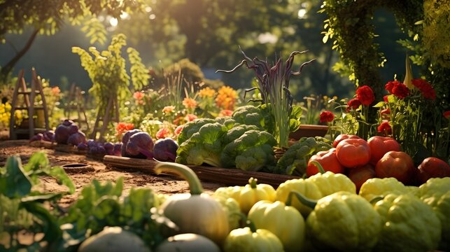 A beautiful vegetable garden,nature
