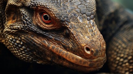 Obraz premium A Close-up Zoom in on the Rugged Scales of a Komodo Dragon