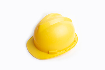 yellow sefety helmet isolated on white background