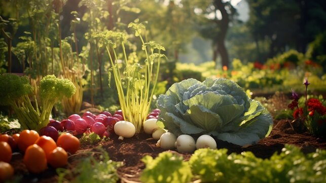 A beautiful vegetable garden,nature
