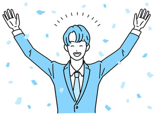 ビジネスで成功して喜ぶビジネスパーソン　男性