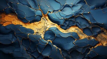 A vibrant, chaotic map of emotions and concepts, swirling in a sea of abstract blue and gold