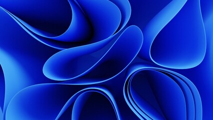 3d rendering. Abstract background with paper waves. modern wallpaper with blue wave crease