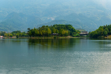 Fototapeta premium Beautiful Longshui Lake Wetland Park, Chongqing, China