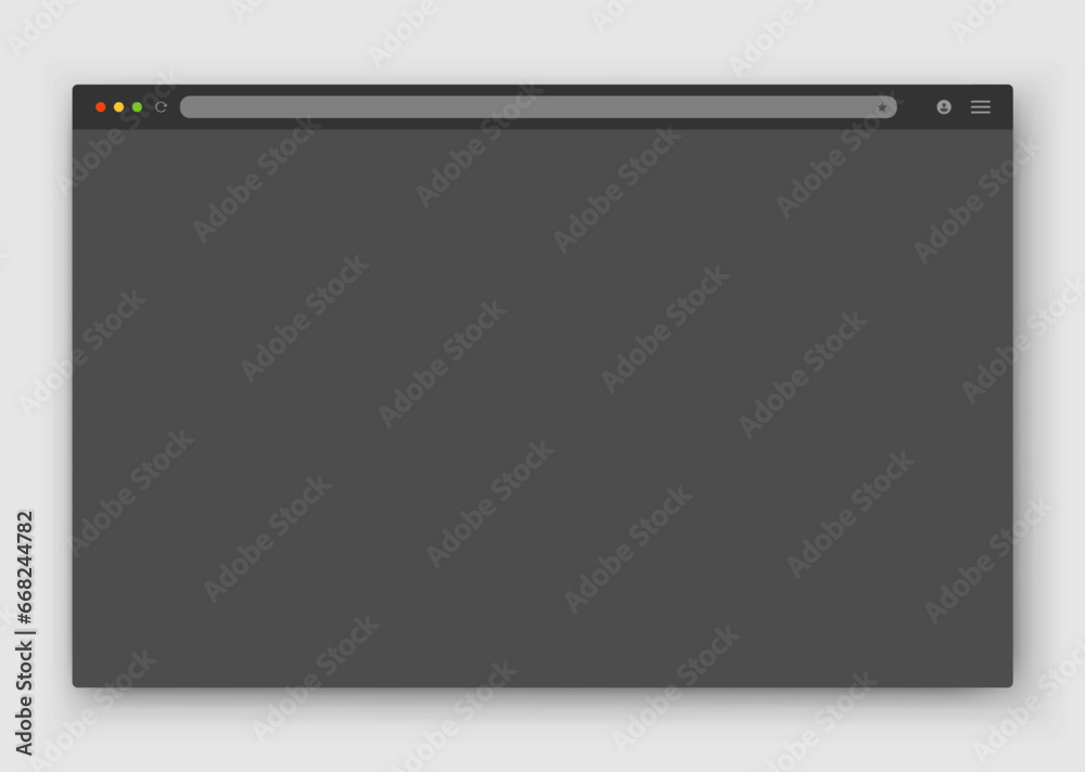 Poster the design of the web browser window in gray on a dark background. vector frame of a website templat