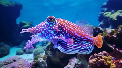 Fototapeta na wymiar The Incredible Ability of Color-Changing Cuttlefish