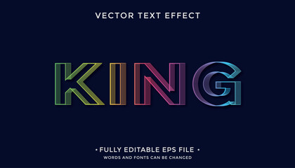 3d king editable text effect Vector