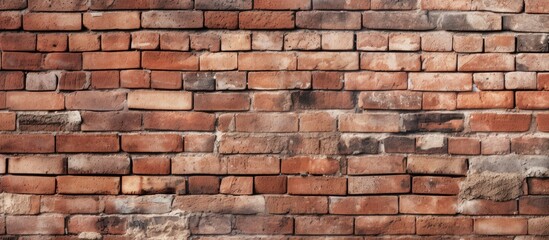 Burnt red bricks serving as wall background or texture