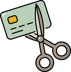 Cut credit card icon