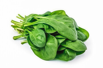 Baby spinach fresh healthy vegetable on white plain background. Isolated on solid background.