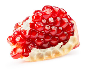 piece of the pomegranate isolated on the white background. Clipping path - 668246981