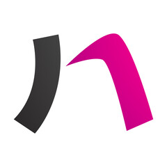 Magenta and Black Letter N Icon with a Curved Rectangle