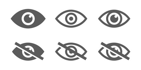 Kumpulan ikon mata. Koleksi simbol mata. tidak melihat, jangan melihat. koleksi mata sederhana. Siluet mata. vektor stok - obrazy, fototapety, plakaty