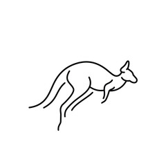 Line Art Logo Design Kangaroo