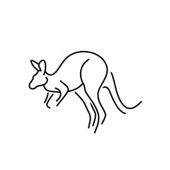 Line Art Logo Design Kangaroo