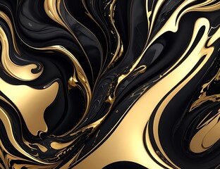 abstract background of gold and black color waves
