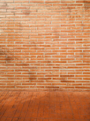 brick wall and floor vintage style copy space used to decorate the house in Loft style or backdrop