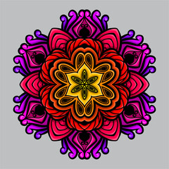 vector full color mandala design