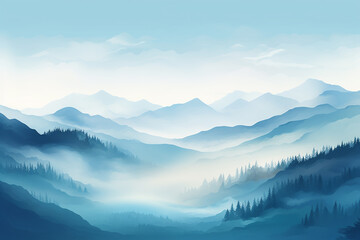 Fototapeta na wymiar Mountain landscape created in 2d software