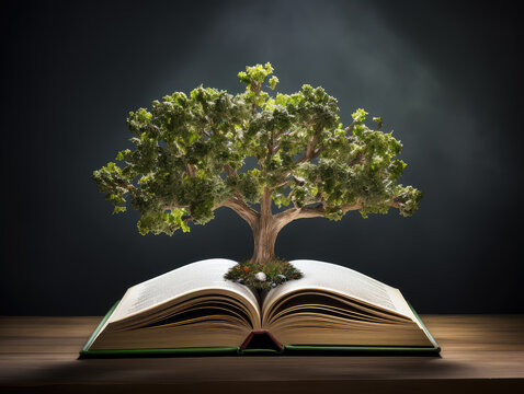 Education with the 'Tree of Knowledge.' This thought-provoking image symbolizes the continuous growth of intelligence and understanding, much like the branches of a tree.
