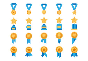 Achievement Medal Illustration Element Set