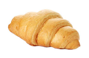 One delicious fresh croissant isolated on white