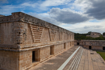 Fototapeta na wymiar Majestic ruins Maya city in Uxmal,Mexico.