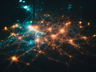 Fototapeta premium network of illuminated neurons