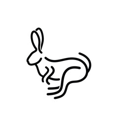 Obraz premium Line Art Logo Icon Rabbit