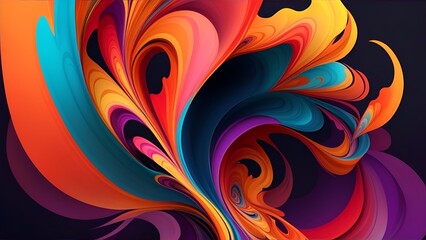 Fototapeta premium Gradient reverie in background. Dynamic banner background image. Vibrant fusion