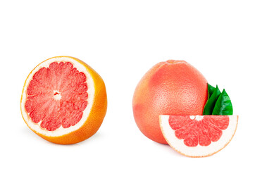 Fresh grapefruit isolated on a white background