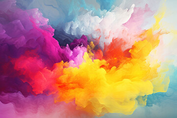 Obraz premium Vibrant Abstract Color Explosion on White Background