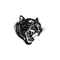 Head Puma Cat Classic Hand Made Illustration Vector