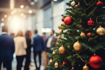 Generative ai picture of decorated office room new year corporate xmas celebration