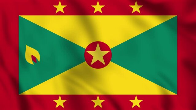 Looped background animation of the waving flag of Grenada