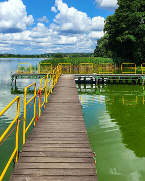 Beautiful landscape and water color in Lake Tuchomskie, Poland