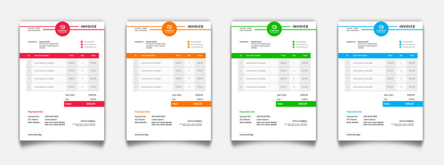 Modern Invoice design Mocup template
