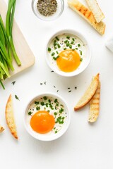 Eggs en cocotte (baked eggs)