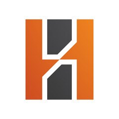Orange and Black Letter H Icon with Vertical Rectangles
