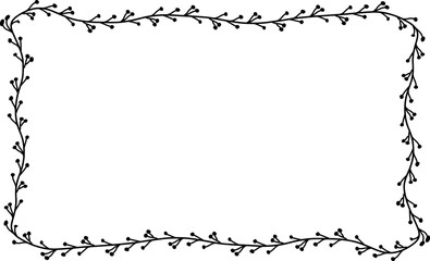 Branch Rectangle Frame laurel wreath silhouette black horizontal vintage frames flower floral leaf border Botanical Branches ornate leaf Elements design border retro badge decoration isolated decor