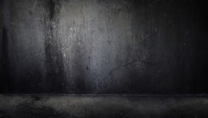 dark and black wall halloween background concept black concrete dusty for background horror cement...