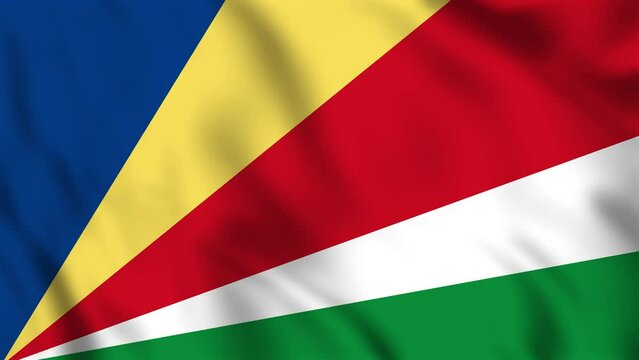 Looped background animation of the waving flag of Seychelles