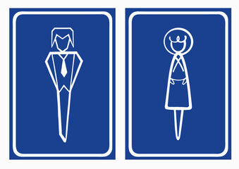 male and female icon vector Illustration design.  Restroom or hotel toilet pictogram. 