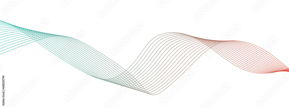Aufkleber Abstract colorful wave line transparent background modern stream wave background and wave curve lines background. Vector business Illustration pattern of lines in transparent background