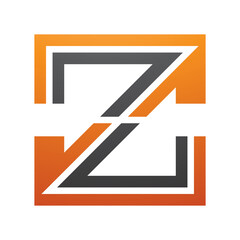 Orange and Black Striped Shaped Letter Z Icon