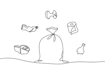 Garbage. Garbage bag. One line