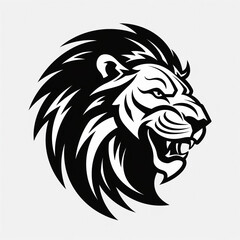Fototapeta premium fantasy symbol icon graphics lion head black and white tattoo 
