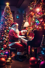 christmas tree with santa claus